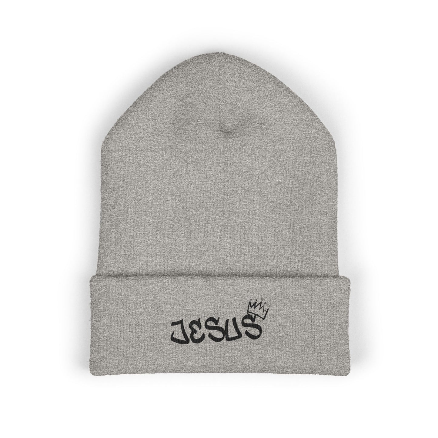 Beanie Hat with Jesus Text Embroidery