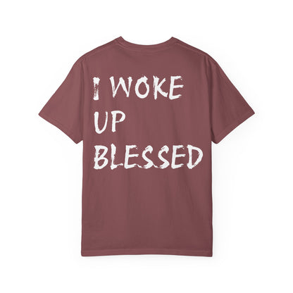 Christian Faith Comfort Colors T-shirt - 'I Woke Up Blessed'