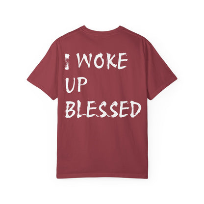 Christian Faith Comfort Colors T-shirt - 'I Woke Up Blessed'