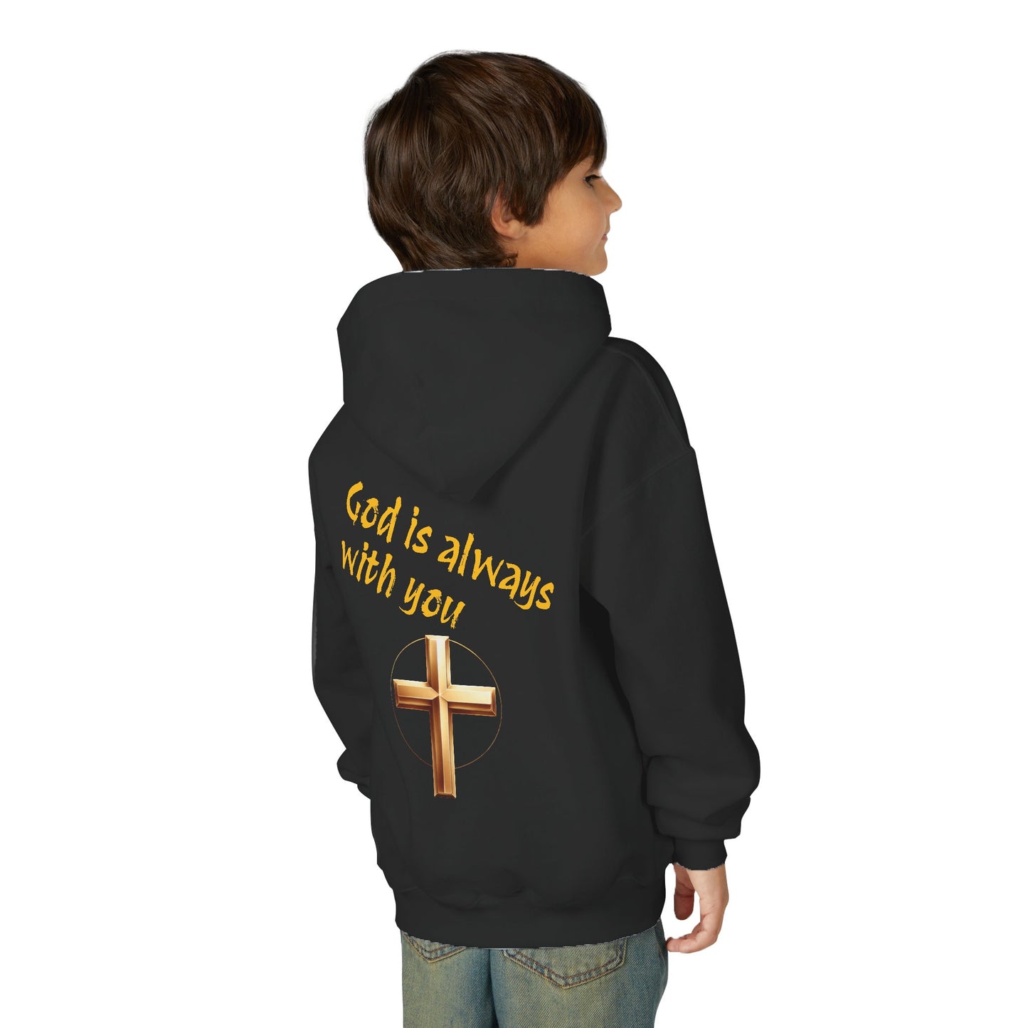 Inspirational Youth Hooded Sweatshirt, Faith Apparel, Christian Gifts, Trust in God Design, Youth Hoodie, Religious Clothing