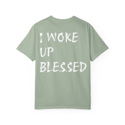 Christian Faith Comfort Colors T-shirt - 'I Woke Up Blessed'