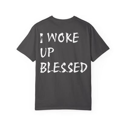 Christian Faith Comfort Colors T-shirt - 'I Woke Up Blessed'